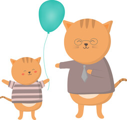 Cat father with his baby