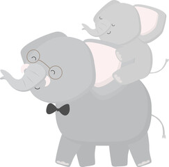 Obraz na płótnie Canvas Elephant father with his baby