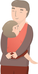 Obraz premium Father holds the son