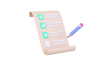 Document task management todo check list, work project plan concept, fast checklist, posting plan