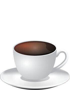 Coffee cup with smoke. Coffee cup flat design vector image. Smoke over warm cup of coffee on background.	