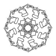 Coloring Christmas Mandala for kid