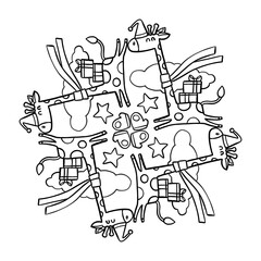 Coloring Christmas Mandala for kid