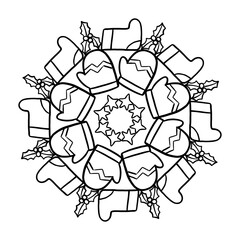 Coloring Christmas Mandala for kid