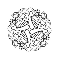 Coloring Christmas Mandala for kid