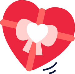 Heart gift box illustration