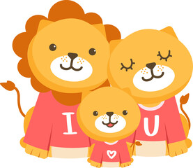 Obraz na płótnie Canvas Lion family illustration