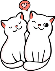 Couple cat illustration