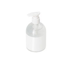 Hand sanitizer in a clear pump bottle mockup, Png file.
