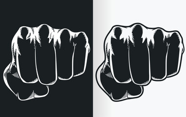 Silhouette Black Punch Tattoo Front Fist