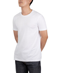 Young man in T shirt mockup, Template for your design.