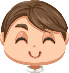 boy face happy cartoon