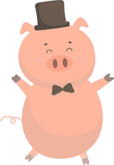 Fototapeta premium Pig in party illustration