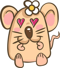 Rat in Valentine Illustration