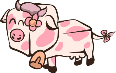 Pig in Valentine Illustration