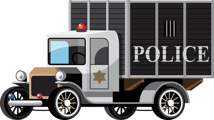 Antique police car illustration