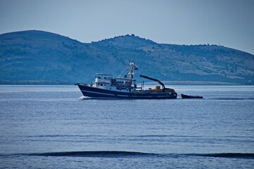 Fishing boat sailing in Adriatic sea
