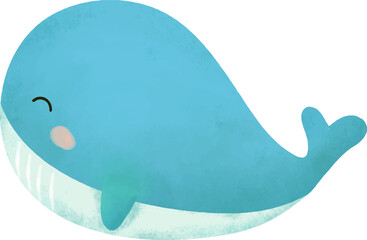 Aquarel walvis illustratie