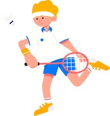 boy playing batminton