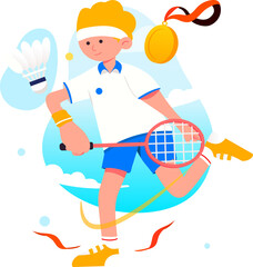 boy playing batminton