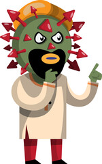 Virus character in traditional tribal costume