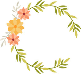 Fototapeta na wymiar Foliage wreath illustration