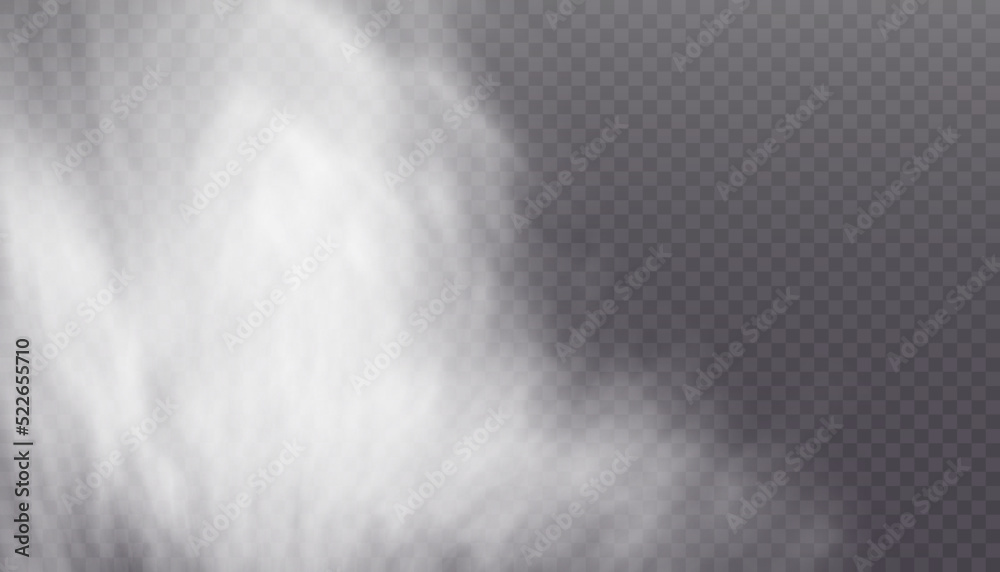 Poster translucent smoke or foggy cloud isolated on a transparent background. abstract smoke texture explos