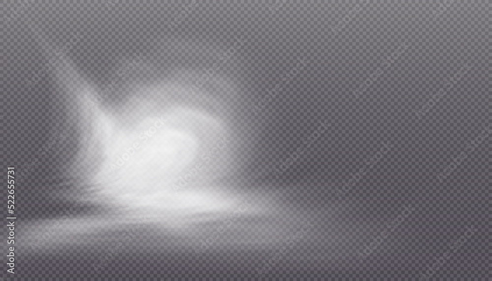 Poster translucent smoke or foggy cloud isolated on a transparent background. abstract smoke texture explos