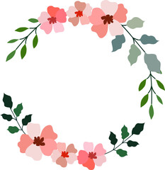 Fototapeta premium Foliage wreath illustration