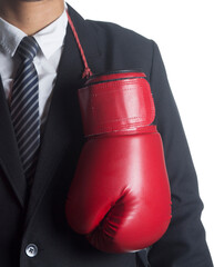 Red boxing gloves isolated, Clipping paths for design work empty free space mock up