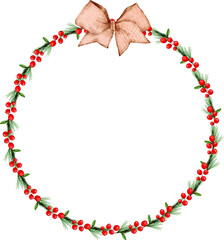 Foliage wreath watercolor