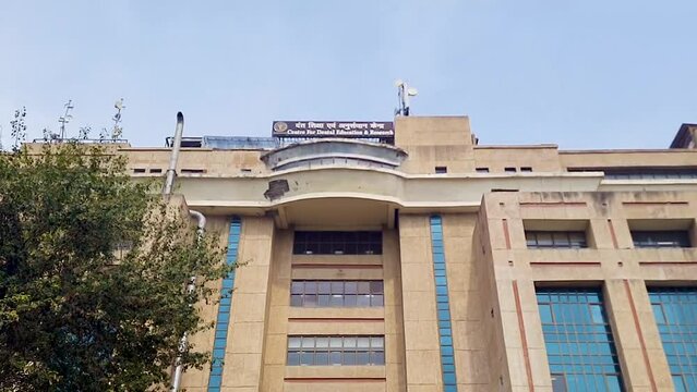hospital building with bright sky at morning