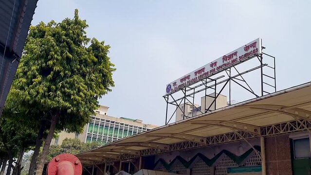 hospital building with bright sky at morning