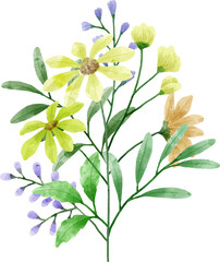 Fototapeta na wymiar Watercolor Flower Bouquet