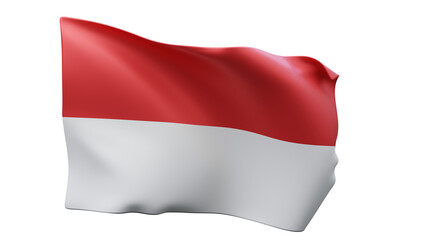 3d rendering of Indonesian single flag