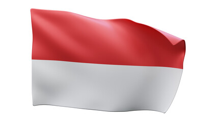 3d rendering of Indonesian single flag