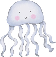 Watercolor jellyfish illustration