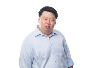 Asian business fat man, Png file.