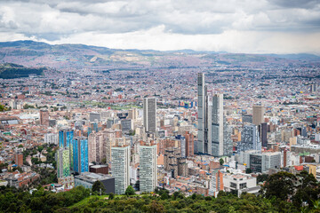 Fototapeta na wymiar panoramic view of bogota downtown, colombia