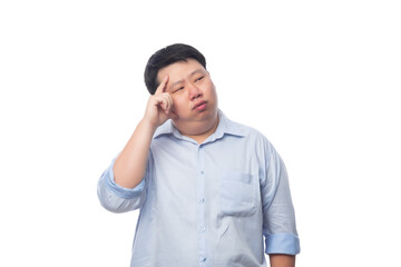 Asian business fat man, Png file.