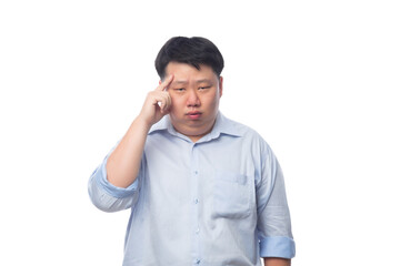 Asian business fat man, Png file.