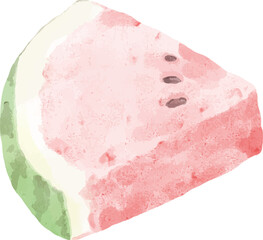 Watercolor watermelon triangle slice