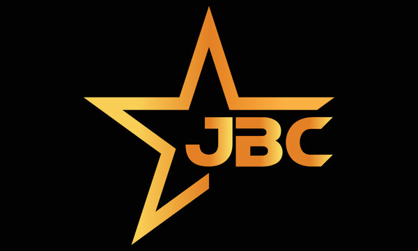 JBC golden luxury star icon three letter logo design vector template. royal logo | luxury logo | jewelry logo | premium logo | iconic logo | Victoria logo |	