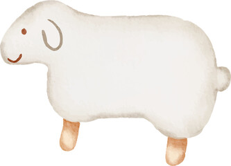 Watercolor Sheep Illustration