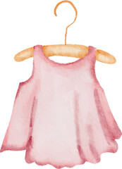 Watercolor baby cloth illustration