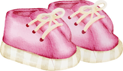 Watercolor baby shoe illustration