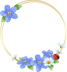 Flower frame watercolor for decorative