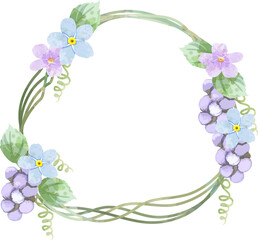 Flower frame watercolor for decorative