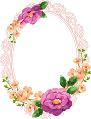 Flower frame watercolor for decorative