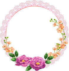 Flower frame watercolor for decorative